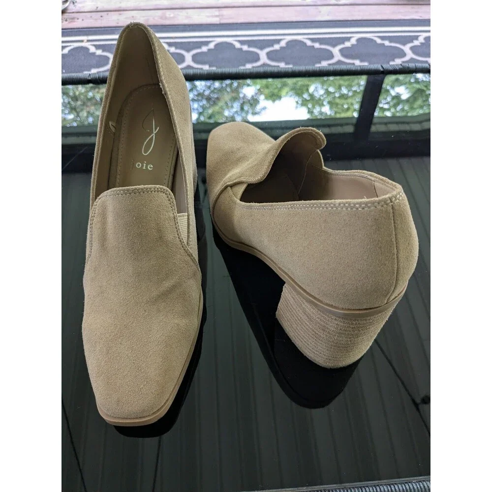 Joie Shoes Womens Sz 9.5 Wevenly Casual Comfort Tan Suede Block Heels Academia